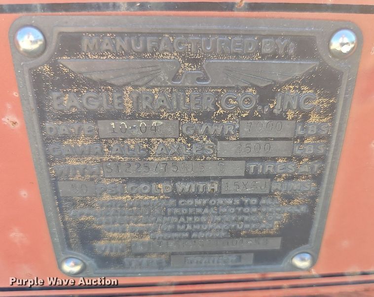 image for item MP9327 2005 Eagle  utility trailer