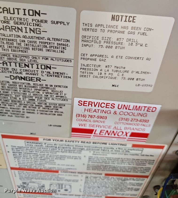 image for item MP9395 Lennox LF24-75A-2  propane heater