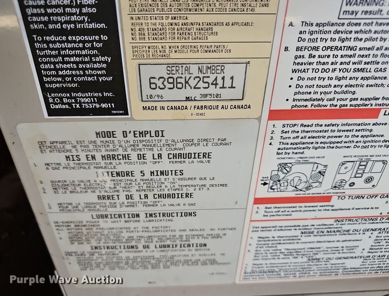image for item MP9395 Lennox LF24-75A-2  propane heater