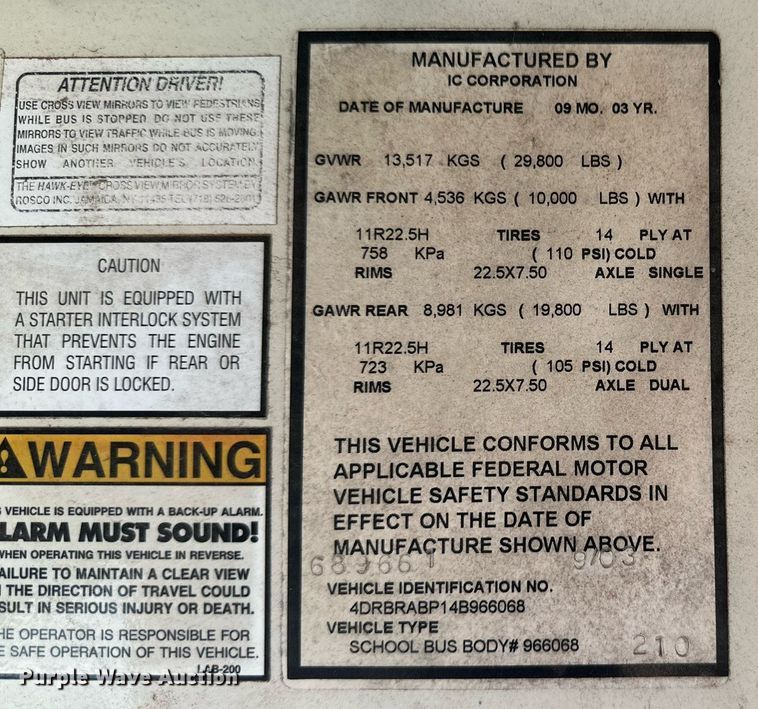 image for item MR9113 2004 International  school bus