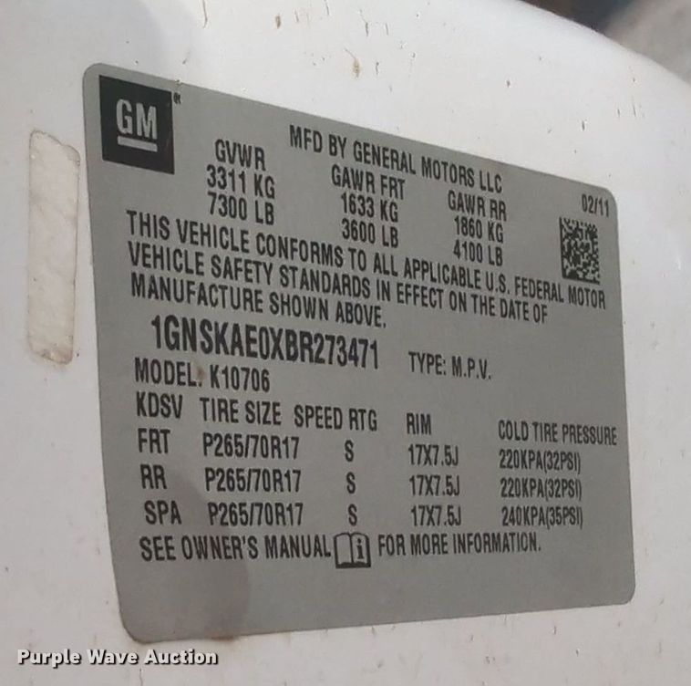 image for item MY9950 2011 Chevrolet Tahoe  SUV