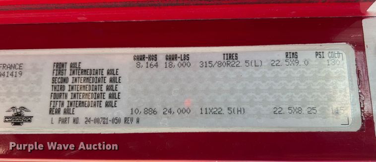 image for item NA9150 1999 American LaFrance Eagle  pumper fire truck