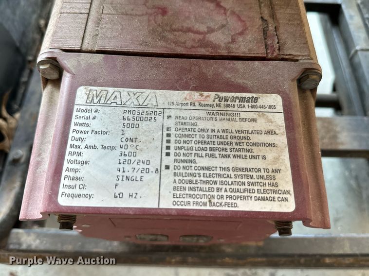 image for item NF9191 Coleman Powermate Maxa 5000 ER  Generator