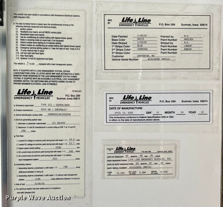 image for item NL9569 2014 Chevrolet Express 4500  ambulance