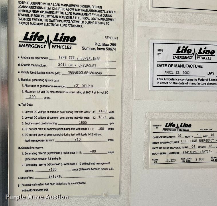 image for item NL9569 2014 Chevrolet Express 4500  ambulance