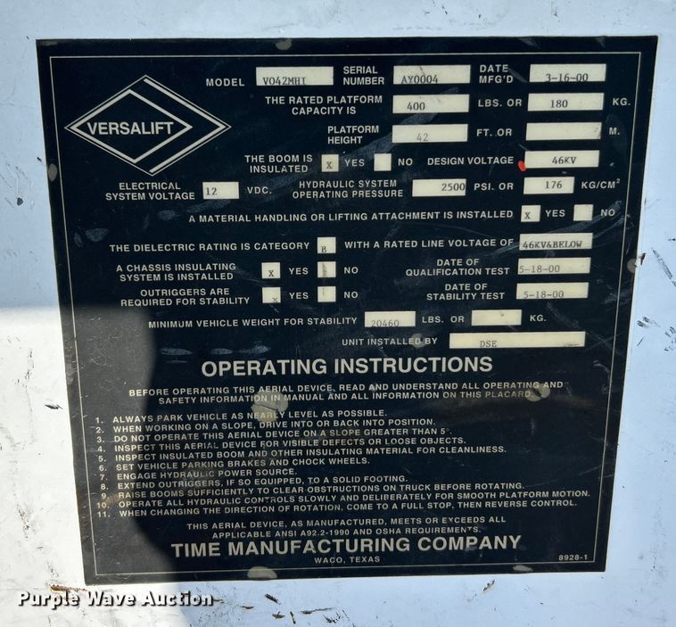 image for item NL9570 2000 Ford F750 XL Super Duty  bucket truck