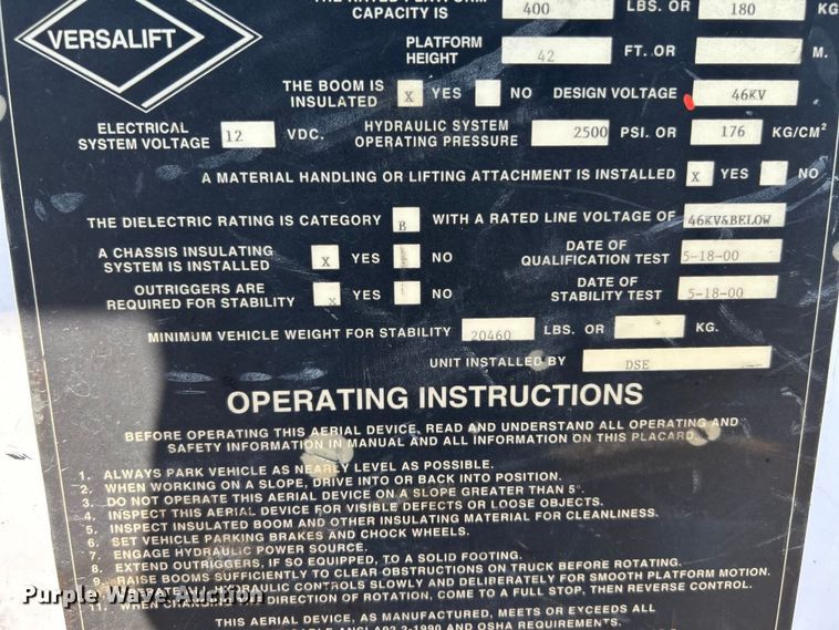 image for item NL9570 2000 Ford F750 XL Super Duty  bucket truck