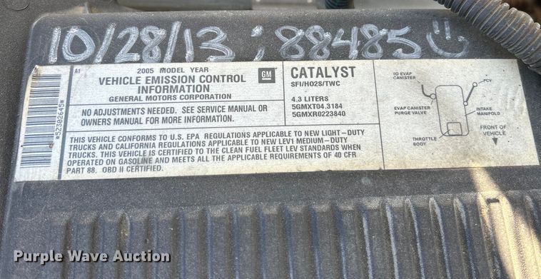 image for item NL9582 2005 Chevrolet Silverado 1500  pickup truck