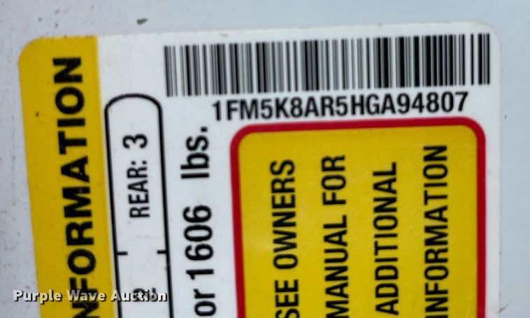 image for item NT9455 2017 Ford Explorer Police Interceptor  SUV