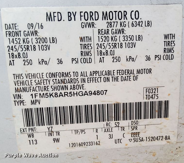 image for item NT9455 2017 Ford Explorer Police Interceptor  SUV