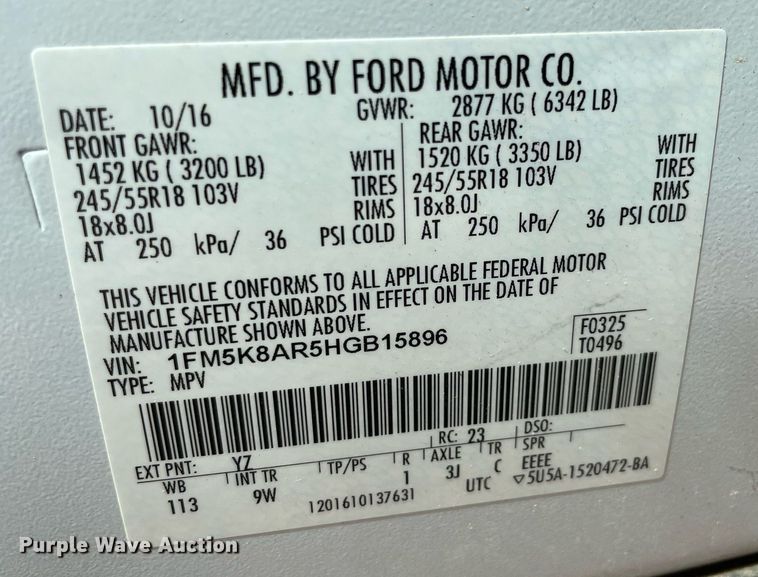 image for item NT9461 2017 Ford Explorer Police Interceptor  SUV