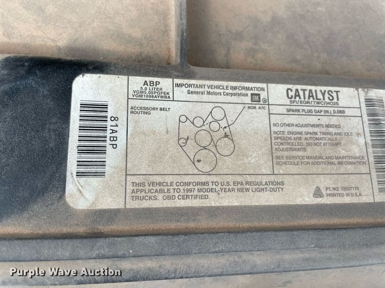 image for item NT9501 1997 Chevrolet C1500  Ext. Cab pickup truck