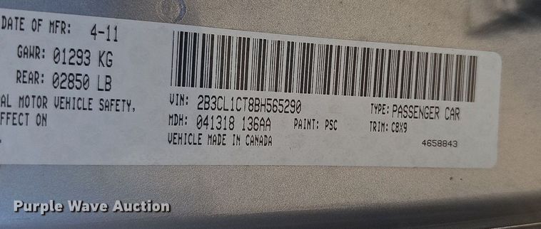 image for item NT9962 2011 Dodge Charger Police