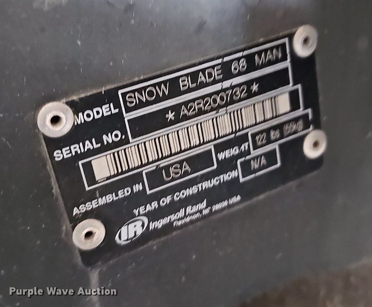 image for item NT9974 (2) Ingersoll Rand 68"W snow plow