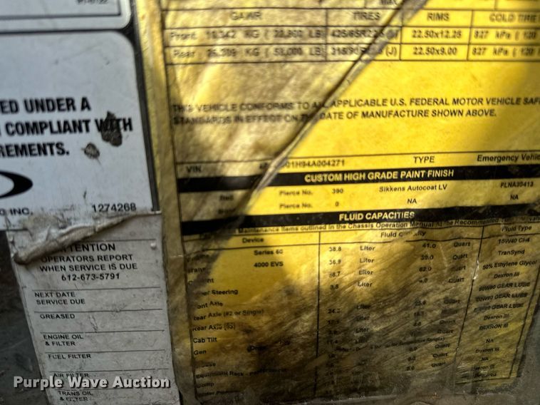 image for item OC9150 2004 Pierce Dash  Quint fire truck