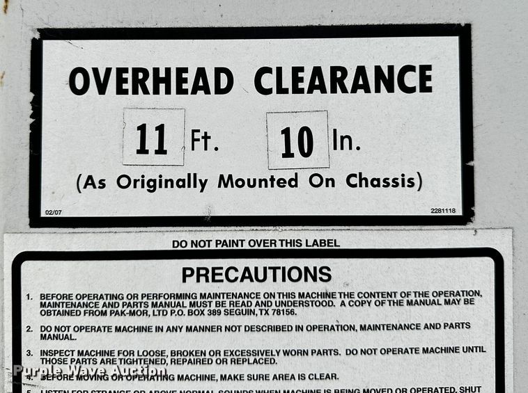 image for item OC9158 2007 Sterling Acterra  refuse truck