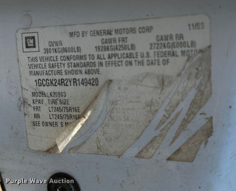 image for item OC9159 2000 Chevrolet K2500  pickup truck