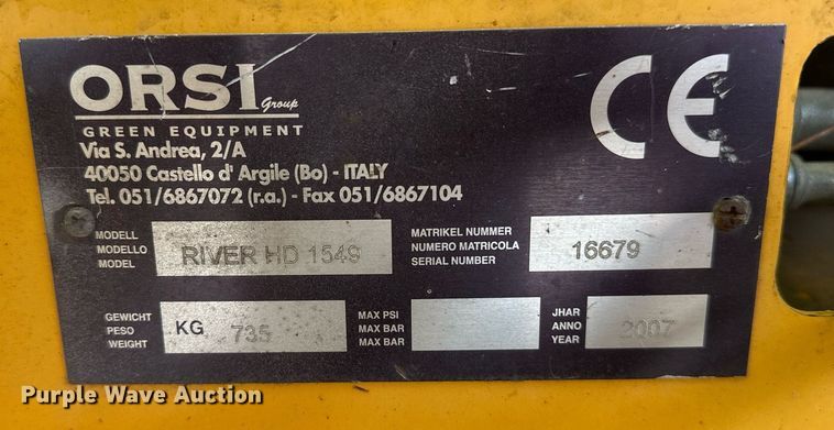 image for item OC9182 2007 Orsi River HD154S  side boom flail mower