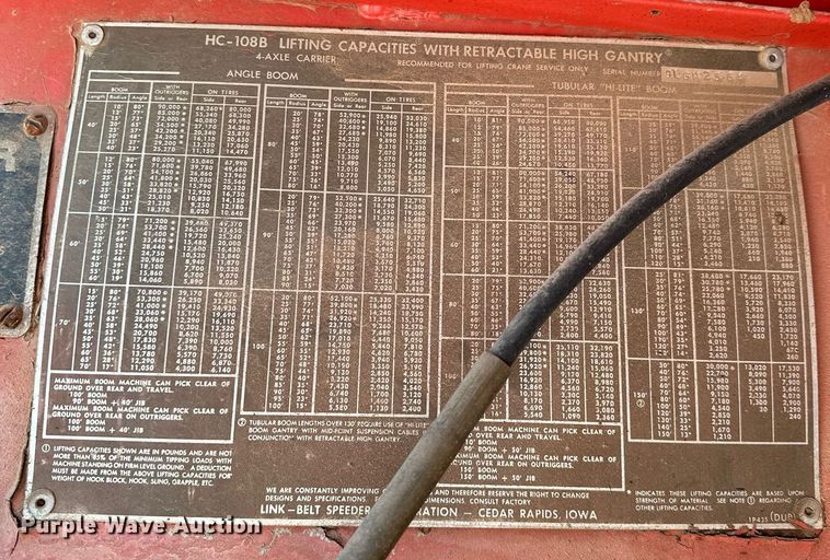 image for item OC9190 Link-Belt  HC-108B crane