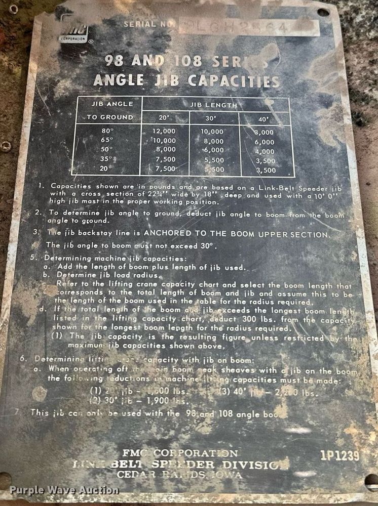 image for item OC9190 Link-Belt  HC-108B crane