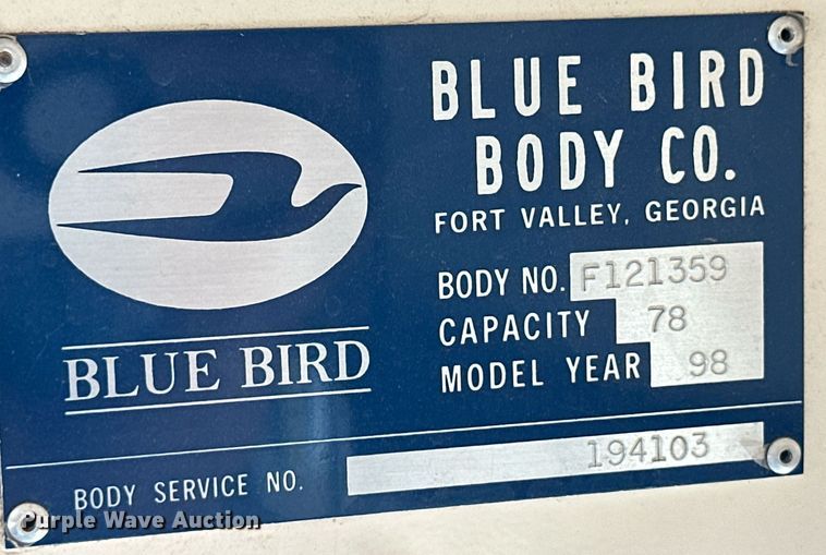 image for item OC9428 1998 Blue Bird  school bus