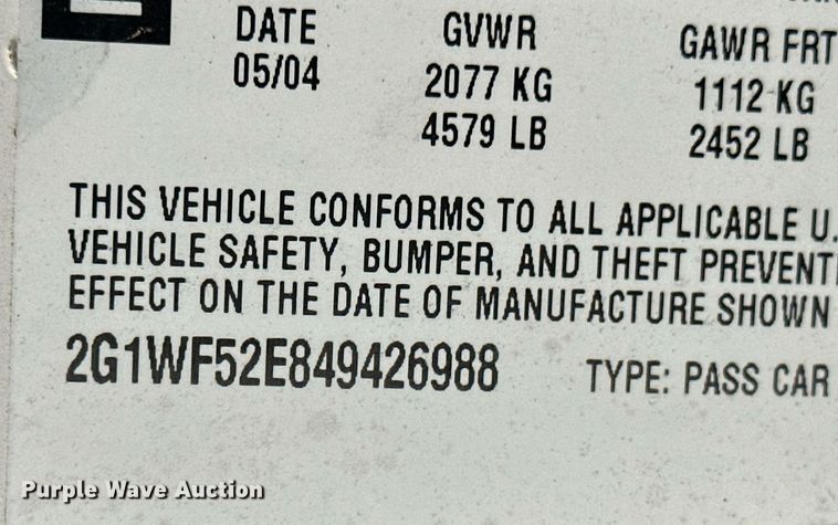 image for item OC9455 2004 Chevrolet Impala