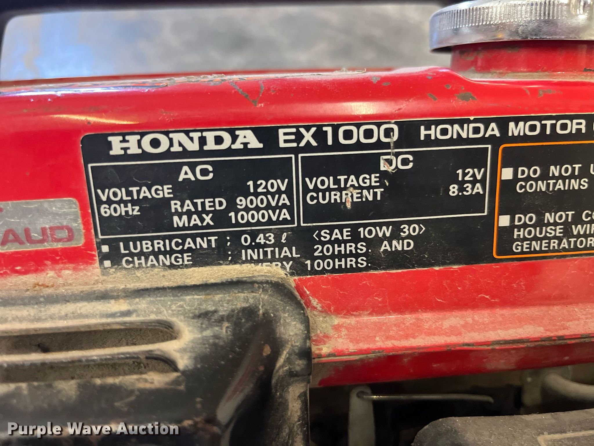 Honda EX1000 generator in Albia, IA Item MG9457 for sale Purple Wave