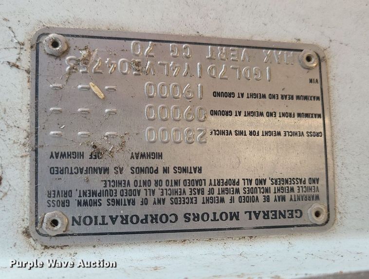 image for item DI3001 1990 GMC C7000  crane truck