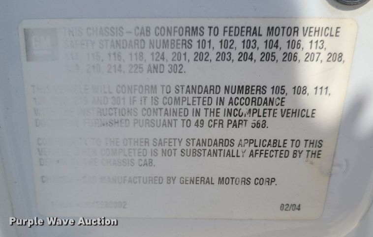 image for item DI3004 2004 Chevrolet Silverado 3500  utility bed pickup truck