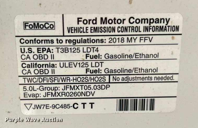 image for item DJ6272 2018 Ford F150  SuperCrew pickup truck