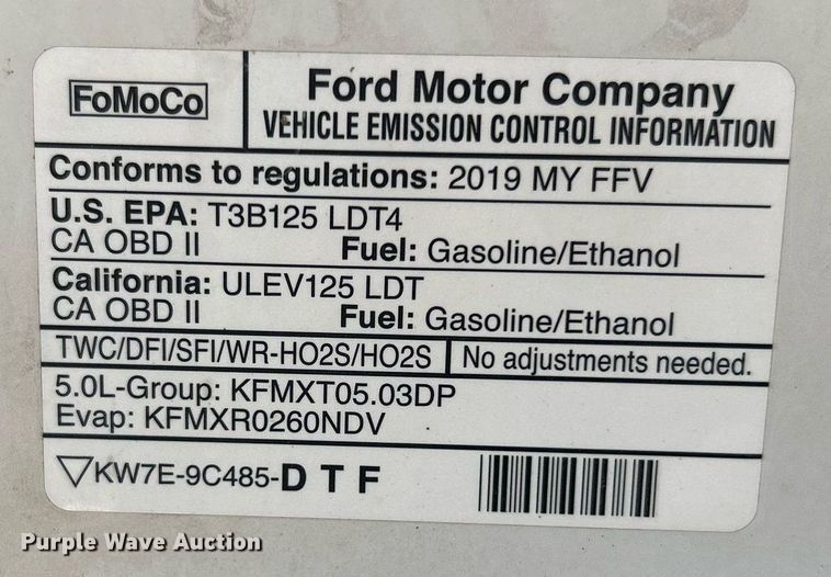 image for item DJ6282 2019 Ford F150 XL  SuperCrew pickup truck