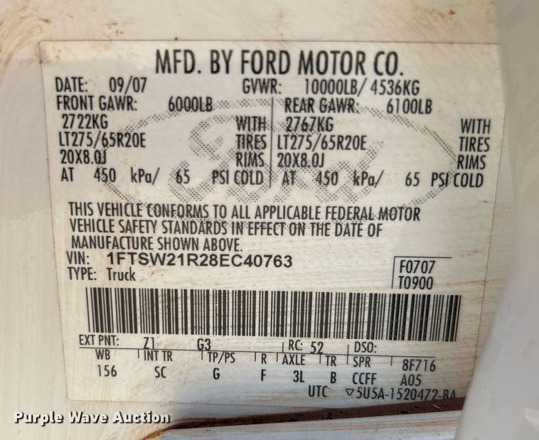 image for item DJ6285 2008 Ford F250 Super Duty Lariat King Ranch  Crew Cab pickup truck