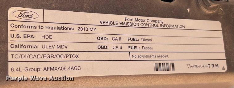 image for item DM0295 2010 Ford F350 Super Duty Crew Cab pickup truck