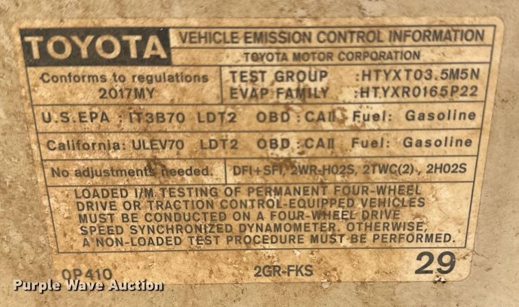 image for item DM8260 2017 Toyota Tacoma  Access Cab pickup truck