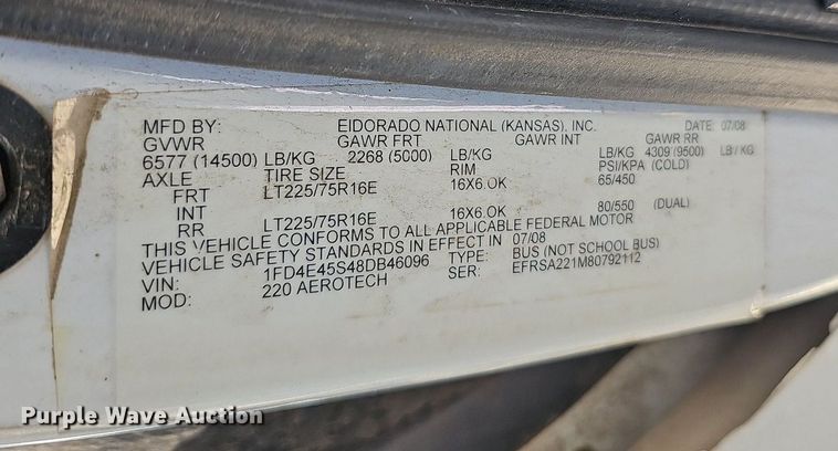 image for item DN8594 2008 Ford E450 Super Duty  shuttle bus