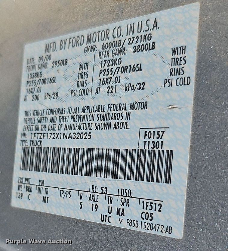 image for item DN8595 2001 Ford F150 XLT  pickup truck
