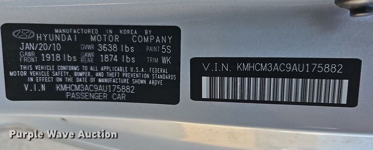 image for item DN8659 2010 Hyundai Accent