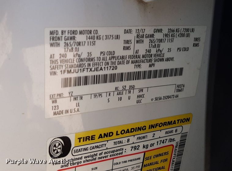 image for item DO3080 2018 Ford Expedition  SUV