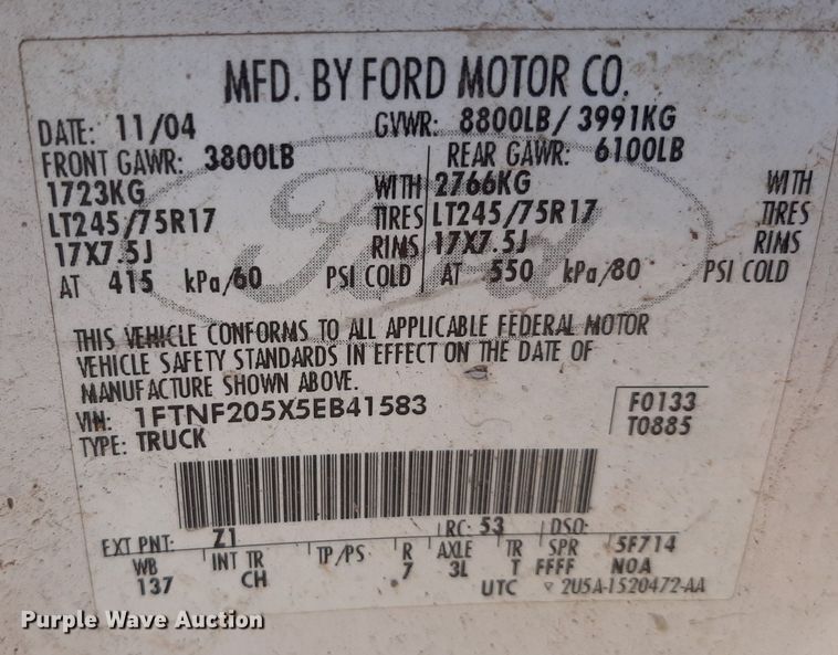 image for item DO3131 2005 Ford F250 Super Duty  pickup truck