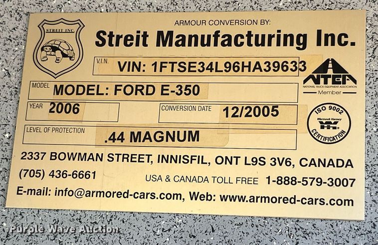 image for item DP2050 2006 Ford E350 Super Duty  armored van