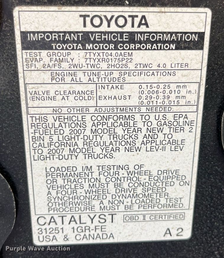 image for item DP2054 2007 Toyota FJ Cruiser  SUV