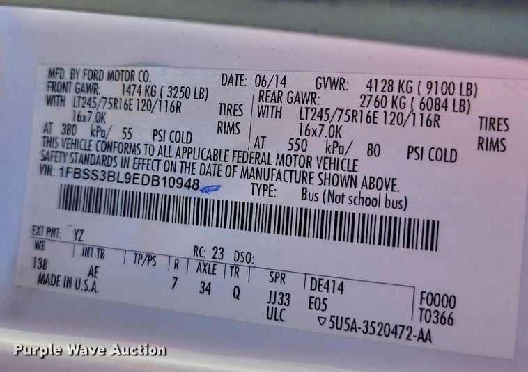 image for item DP5219 2014 Ford  E350 Super Duty  van