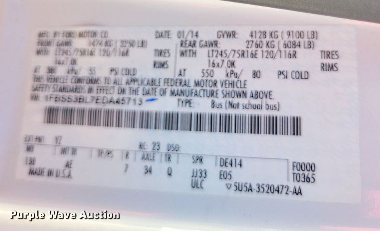 image for item DP5220 2014 Ford    E350 Super Duty van