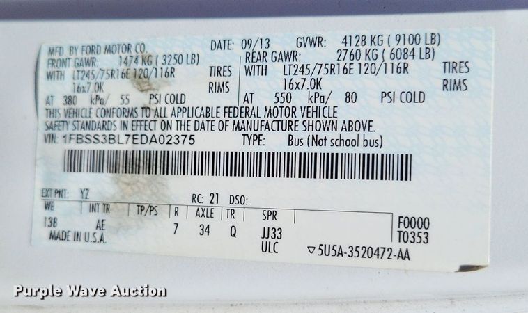 image for item DP5222 2014 Ford  E350 Super Duty van