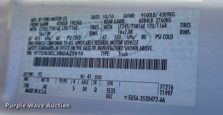 image for item DP5223 2011 Ford  E350 Super Duty  handicap accessible van