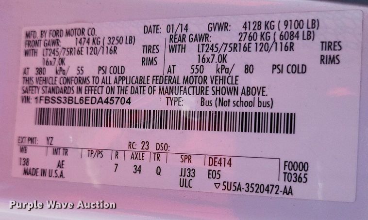 image for item DP5224 2014 Ford E350 Super Duty van