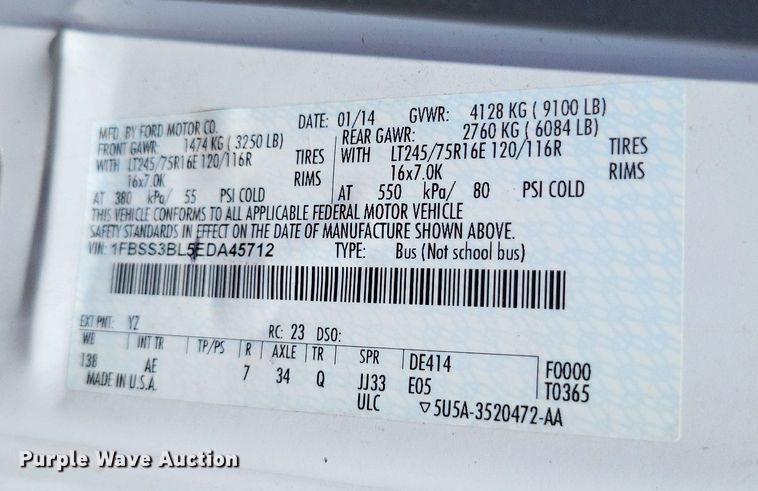 image for item DP5225 2014 Ford E350 Super Duty van