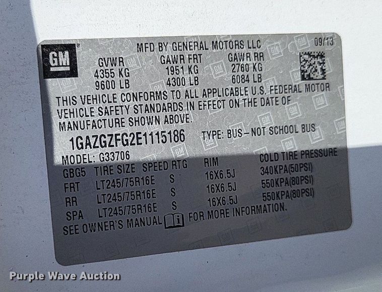 image for item DP5229 2014 Chevrolet Express 3500  van