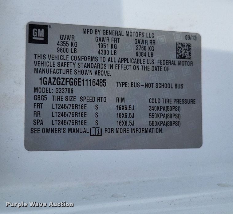 image for item DP5231 2014 Chevrolet Express 3500  van