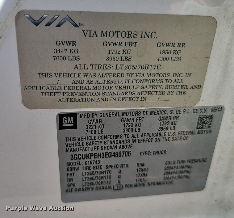 image for item DQ0199 2014 Chevrolet Silverado 1500  Crew Cab pickup truck